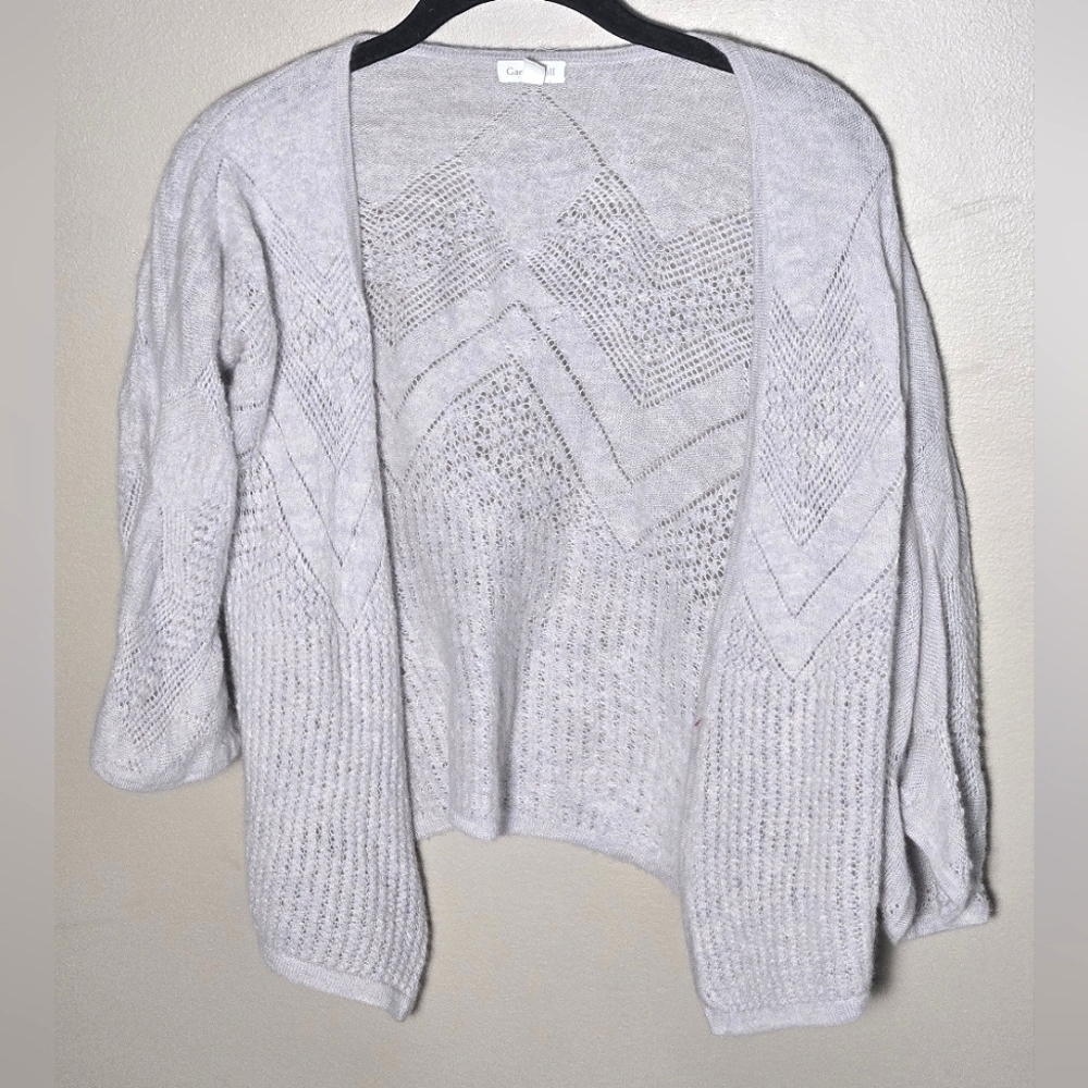 Garnett Hill 100% Cashmere Knit‎ Elevated Basic Slow Fashion Cardigan, Medium